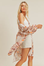 Load image into Gallery viewer, zSALE Kora Abstract Printed Long Sleeve Kimono Cover-Up - Orange Multi
