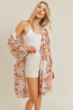 Load image into Gallery viewer, zSALE Kora Abstract Printed Long Sleeve Kimono Cover-Up - Orange Multi
