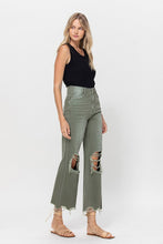 Load image into Gallery viewer, Leslie High Waisted 90s Vintage Crop Flare - Army Green
