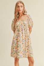 Load image into Gallery viewer, zSALE Lillian Tie Back Floral Print Babydoll Mini Dress - Purple Coral
