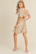 Load image into Gallery viewer, zSALE Lillian Tie Back Floral Print Babydoll Mini Dress - Purple Coral
