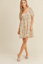 Load image into Gallery viewer, zSALE Lillian Tie Back Floral Print Babydoll Mini Dress - Purple Coral
