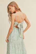 Load image into Gallery viewer, zSALE Madelyn Tie Back Floral Print Midi Dress - Aqua Multi
