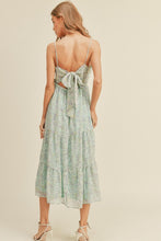 Load image into Gallery viewer, zSALE Madelyn Tie Back Floral Print Midi Dress - Aqua Multi
