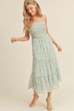Load image into Gallery viewer, zSALE Madelyn Tie Back Floral Print Midi Dress - Aqua Multi
