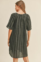 Load image into Gallery viewer, zSALE Marco Relaxed Fit Linen Stripe Dress - Black &amp; White
