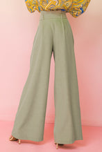 Load image into Gallery viewer, zSALE Maren High Waisted Paper Bag Wide Leg Belted Woven Pant - Sage
