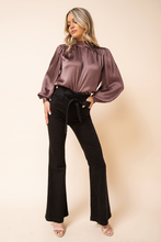 Load image into Gallery viewer, zSALE Melanie Bow Neck Long Sleeve Woven Blouse - Rosewood
