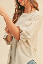 Load image into Gallery viewer, Melody Knit Bubble Sleeve Blouse - Stone
