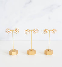 Load image into Gallery viewer, Modern Gold Pearl Burst Earrings
