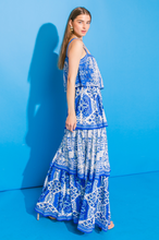 Load image into Gallery viewer, zSALE Monaco Printed Crop Tank Top and Skirt Set - Ivory Blue
