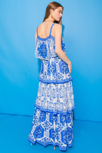 Load image into Gallery viewer, zSALE Monaco Printed Crop Tank Top and Skirt Set - Ivory Blue
