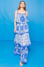 Load image into Gallery viewer, zSALE Monaco Printed Crop Tank Top and Skirt Set - Ivory Blue
