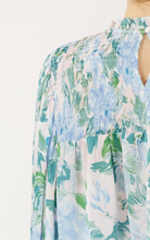 Load image into Gallery viewer, zSALE Phoebe Floral Print Mock Neck Long Sleeve Blouse - Blue Multi
