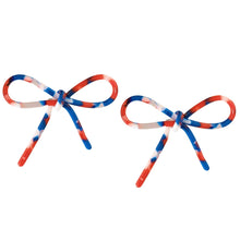 Load image into Gallery viewer, Red White &amp; Blue Patriotic Bow Earrings
