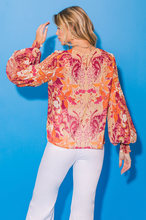 Load image into Gallery viewer, zSALE Sabrina Floral Printed Long Sleeve Woven Blouse - Multi
