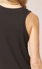 Load image into Gallery viewer, Shore Jersey Knit V-Neck Relaxed Fit T-Shirt Dress - Black
