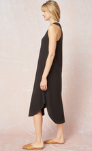 Load image into Gallery viewer, Shore Jersey Knit V-Neck Relaxed Fit T-Shirt Dress - Black

