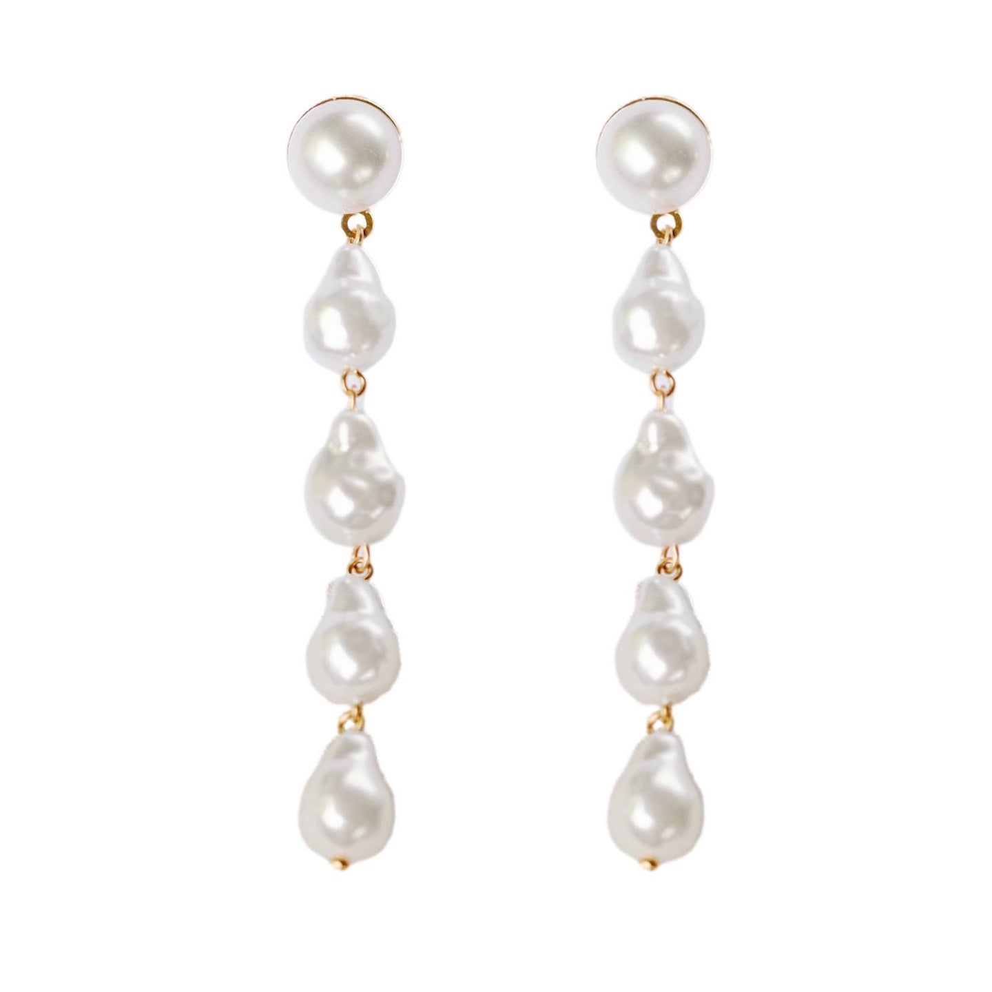 Cascading Pearl Drop Earrings