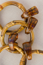 Load image into Gallery viewer, Dark Brown Bamboo Drop Earrings
