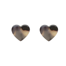 Load image into Gallery viewer, Heart Shaped Classic Brown Tortoise Stud Earrings
