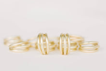 Load image into Gallery viewer, Matte Triple Gold Hoop Earrings
