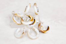 Load image into Gallery viewer, Chunky Lucite Hoop Earrings in Latte
