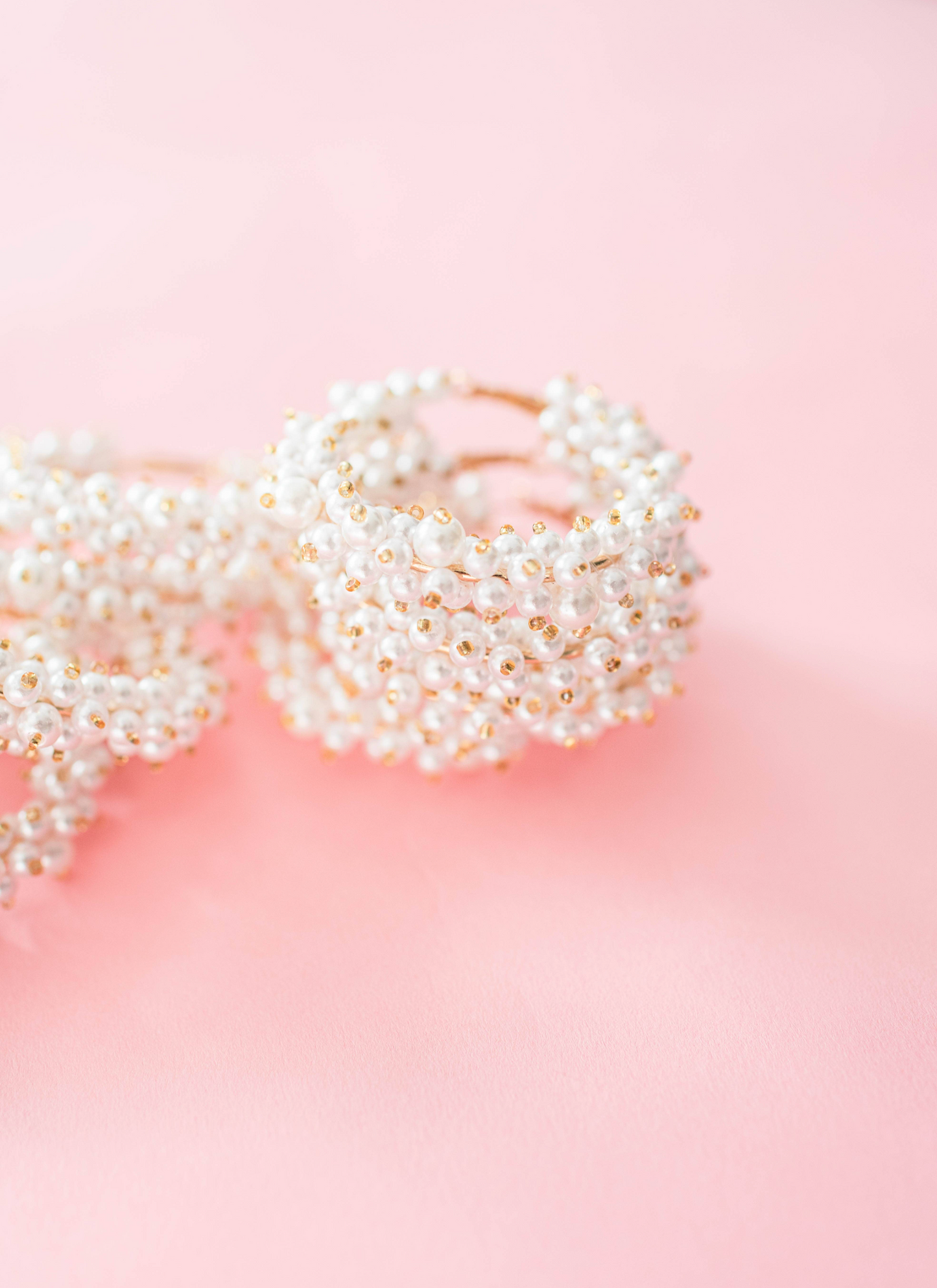 Pearl Cluster Hoop Earrings