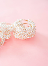 Load image into Gallery viewer, Pearl Cluster Hoop Earrings
