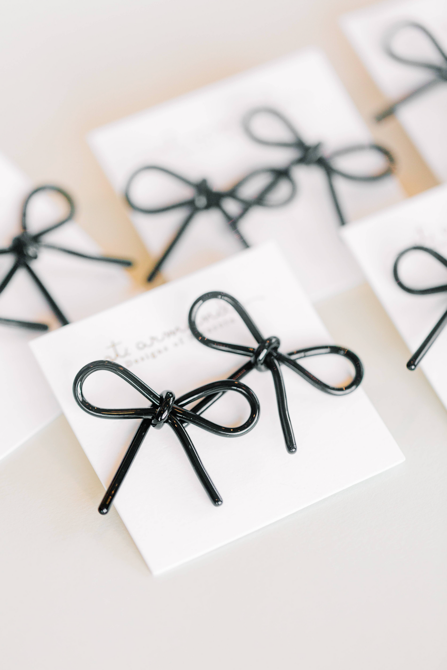 Bow Statement Stud Earrings - Black