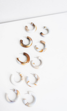 Load image into Gallery viewer, Chunky Lucite Hoop Earrings in Latte
