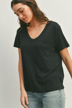 Load image into Gallery viewer, Taylor Essential Knit Pocket Short Sleeve Tee - Black
