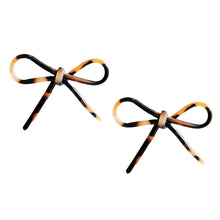 Load image into Gallery viewer, Classic Brown Tortoise Bow Earrings
