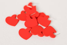 Load image into Gallery viewer, Mini Heart Huggie Earrings - Red
