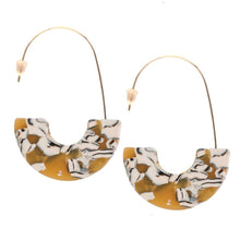 Load image into Gallery viewer, Yellow Marble Threader Earrings
